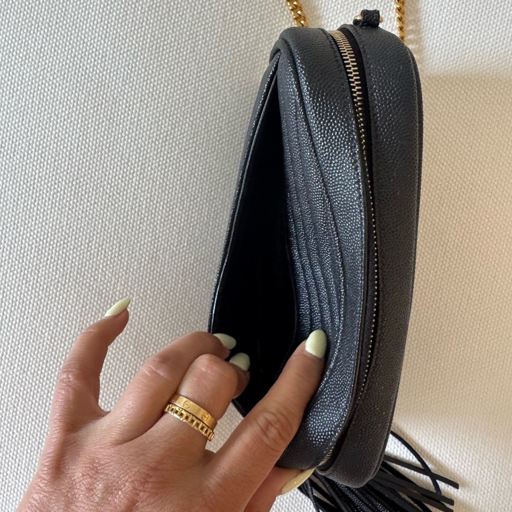 Yves Saint Laurent Lou Mini Black Quilted Leather Crossbody Bag - Picture 9 of 13